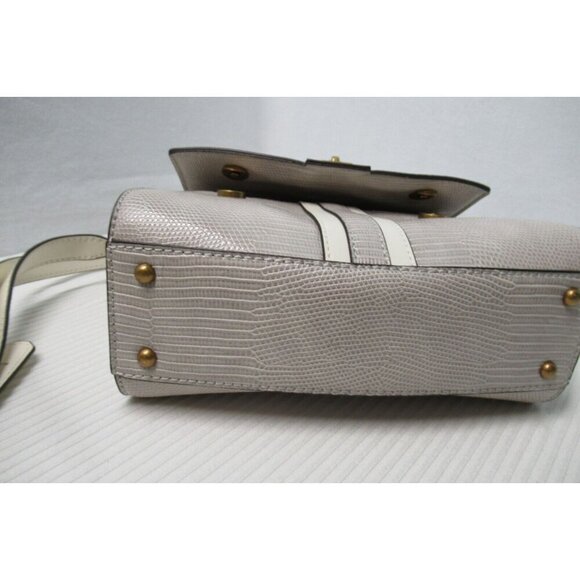 Guess Ginevra Handle Crossbody Bag Purse Taupe & Cream Gold Hardware Exotic NWOT - Picture 9 of 15